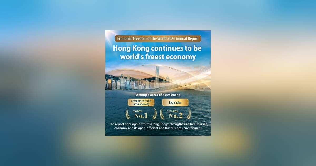Hong Kong Named World's Freest Economy in 2026 Fraser Institute Report