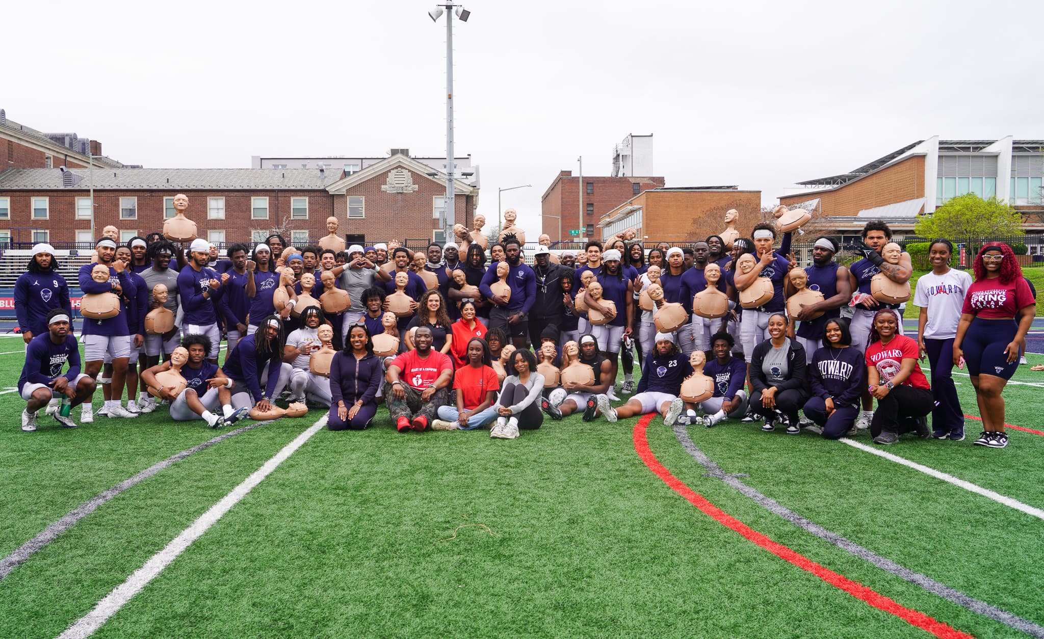 Howard University Football Team Trains in Life-Saving CPR Techniques