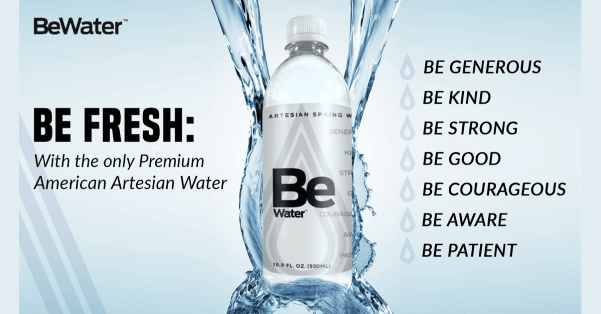Be Water Artesian Spring Water Selected for Celebrity Gift Bags, Highlighting Natural Sourcing