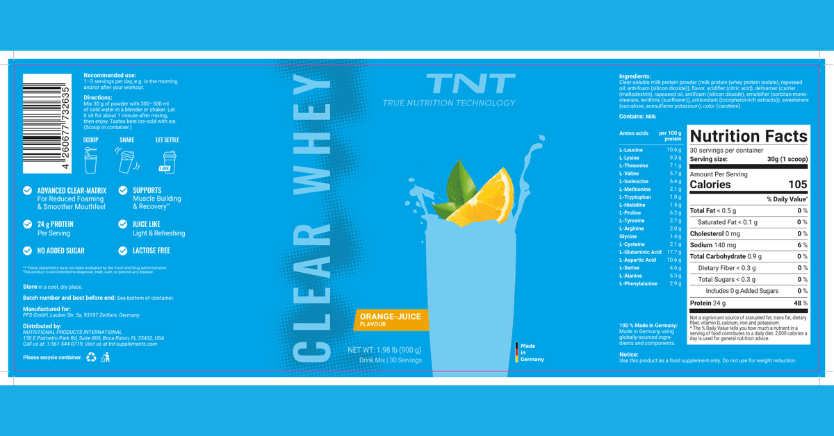 TNT Emphasizes Clear Whey Protein as Light Alternative for U.S. Market Expansion