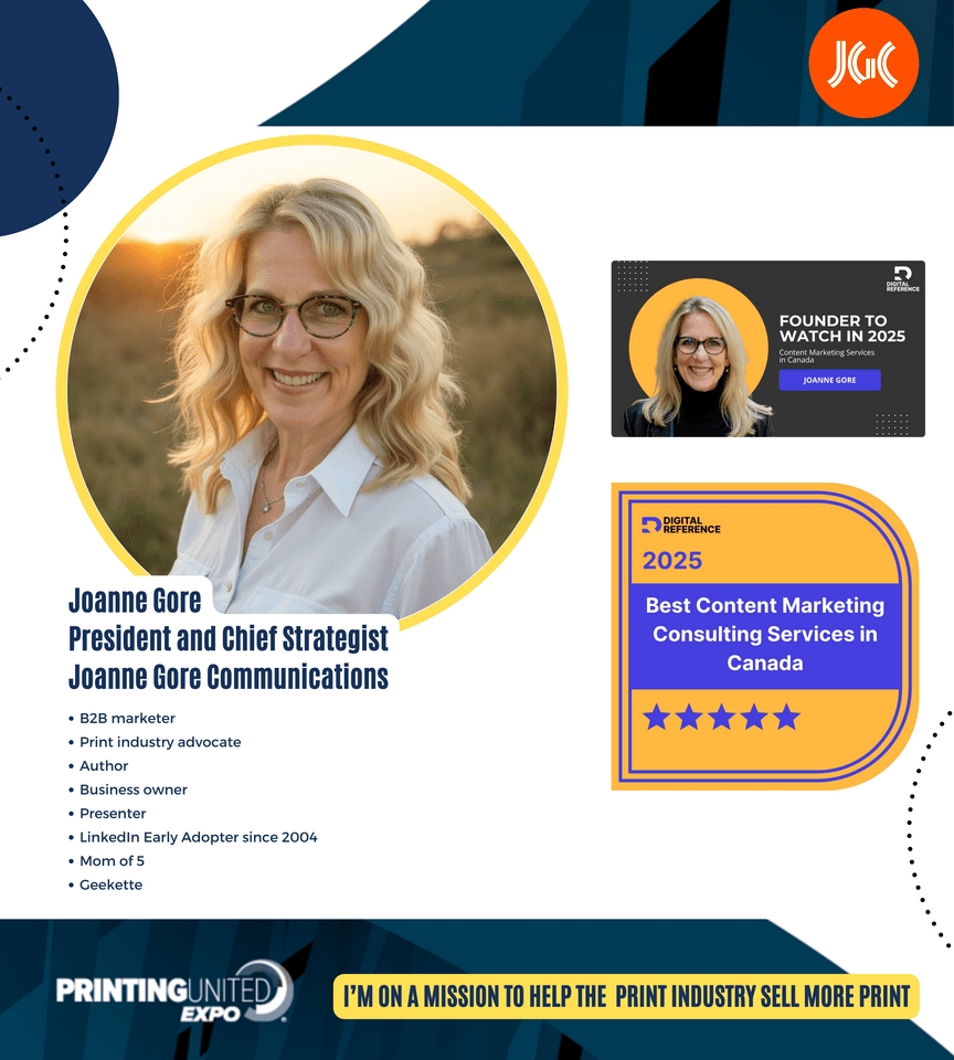 Marketing Strategist Joanne Gore Recognized with Digital Reference Awards, Returns to PRINTING United Expo 2025