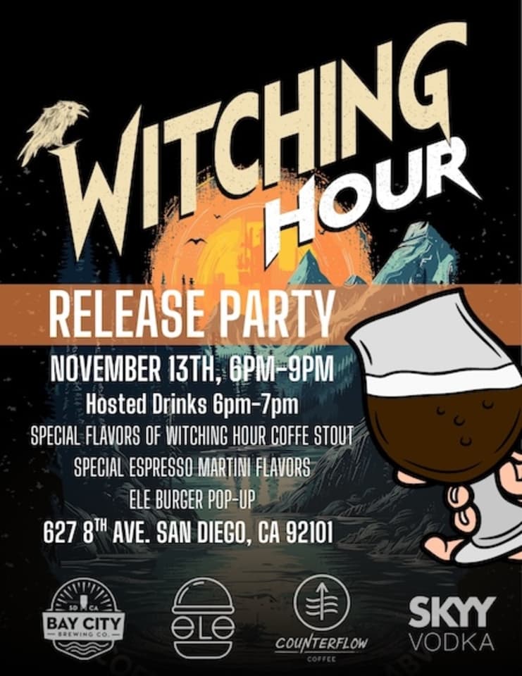 Counterflow Coffee and Bay City Brewing Launch Witching Hour Coffee Stout with Southern California Punk Inspiration