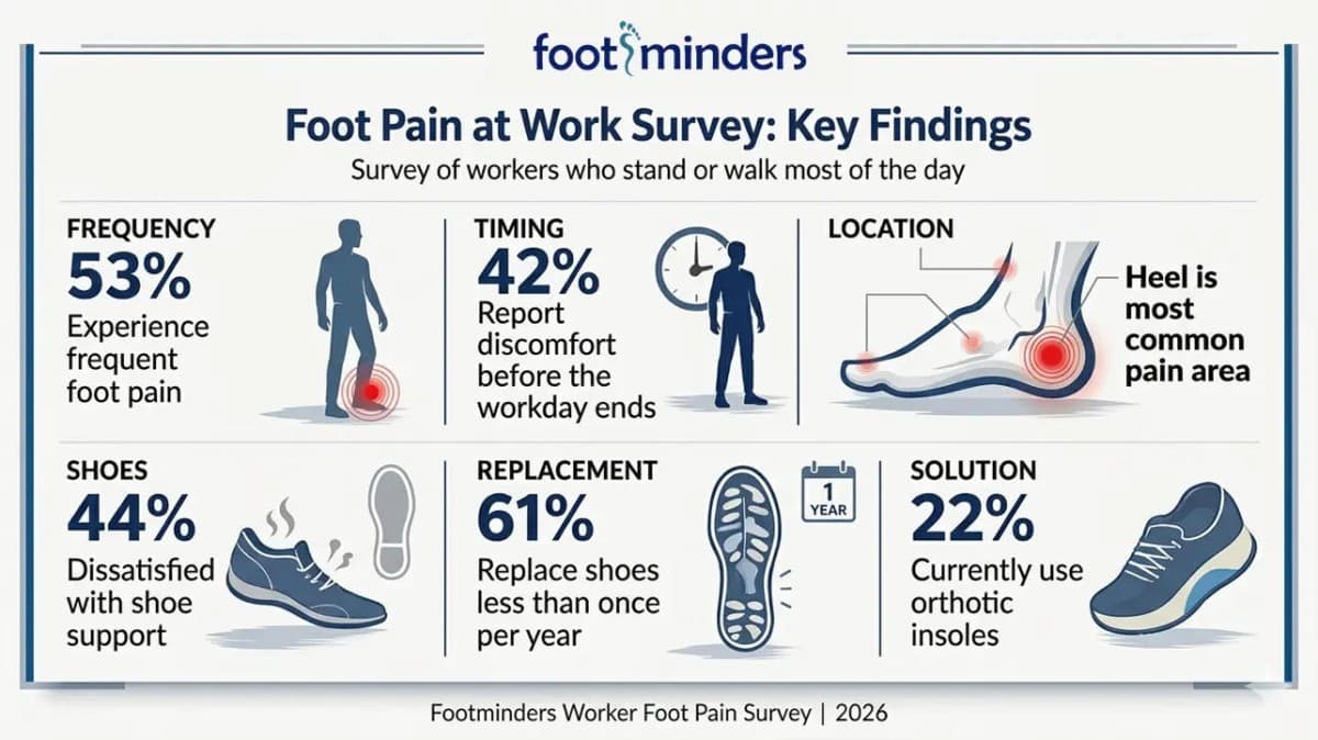 Survey Finds 53% of Standing Workers Experience Frequent Foot Pain, Yet Orthotic Use Remains Low