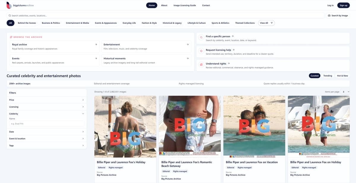 Big Pictures Archive Opens 2 Million Rights-Managed Images for Online Search, Unlocking 50 Years of Celebrity and Royal Photography