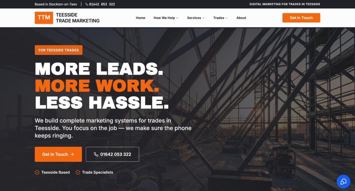 New Digital Marketing Agency Launches Exclusively for Teesside Tradespeople
