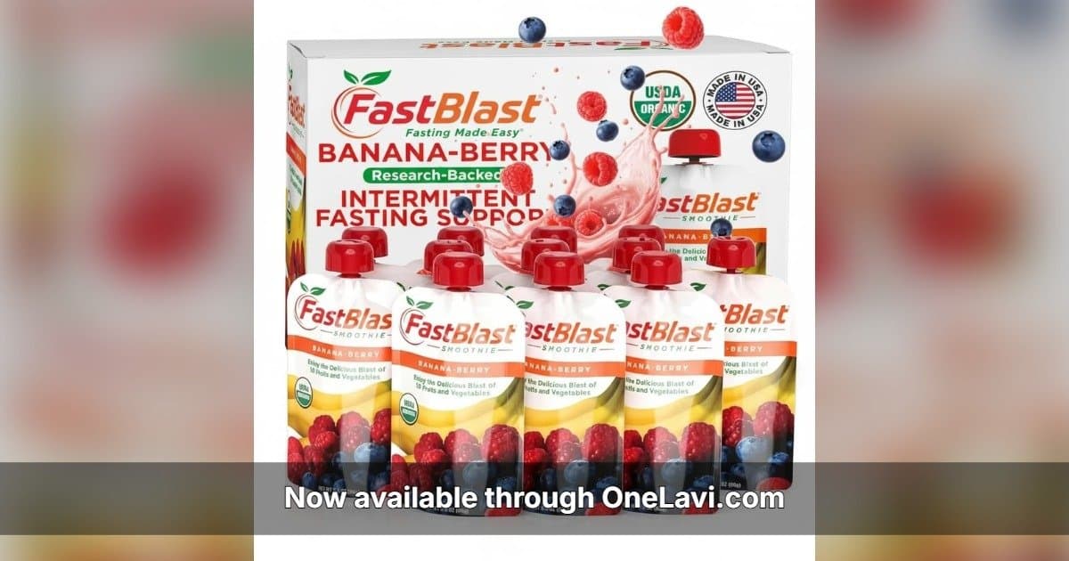 FastBlast Launches USDA Organic Banana Berry Smoothie Pouches on OneLavi