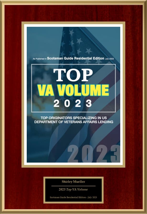Shirley Mueller Honored with '2023 Top VA Volume' Recognition by Scotsman Guide
