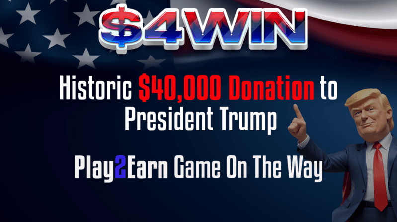 $4WIN Memecoin's $40,000 Donation to Trump Campaign Heralds New Era in Political Finance