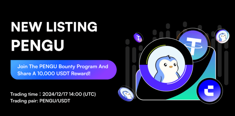 CoinW Exchange to List PENGU NFT Token, Offering 10,000 USDT in Bounty Program