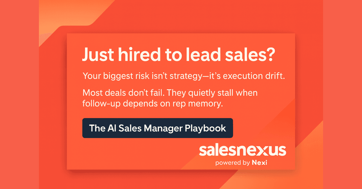 SalesNexus Releases Free AI Sales Manager Playbook to Address Revenue Leakage