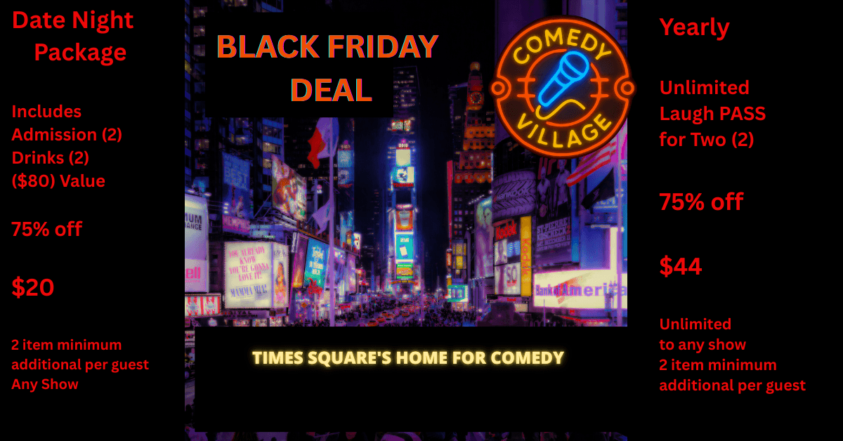 Comedy Village Announces Major Black Friday Discounts on NYC Comedy Experiences