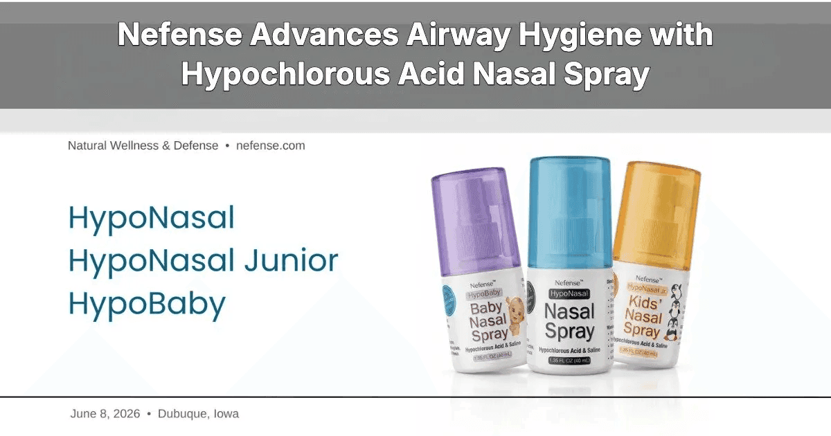 Nefense Launches Hypochlorous Acid Nasal Spray Line Targeting Airway Health Across All Ages