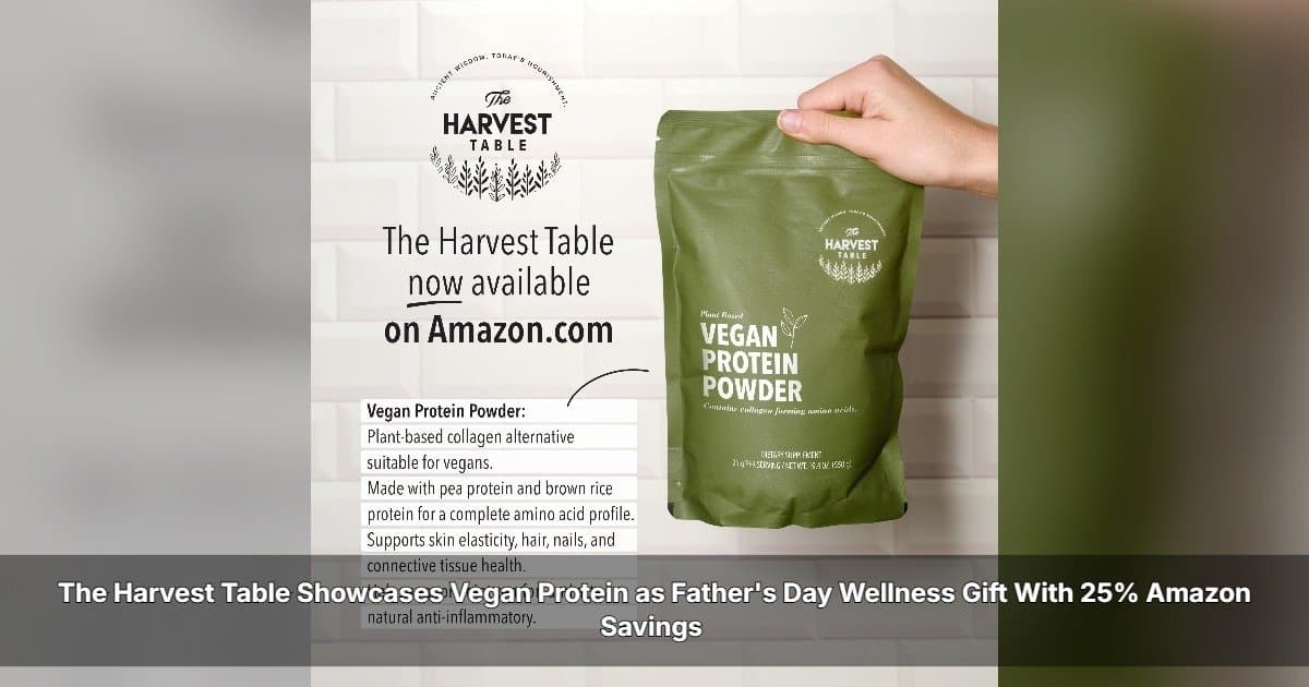 The Harvest Table Offers 25% Off Vegan Protein on Amazon for Father's Day, Promoting Wellness Gifts