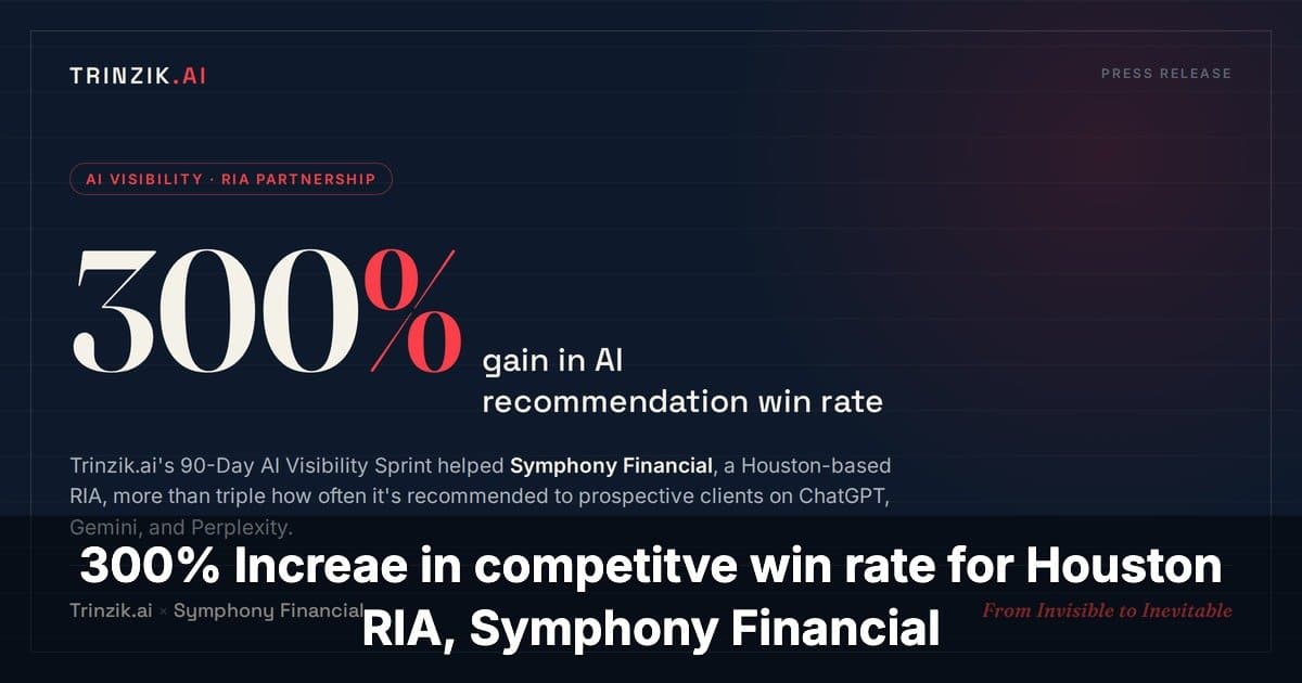 Trinzik.ai Partnership with Symphony Financial Boosts AI Recommendation Win Rate by 300%