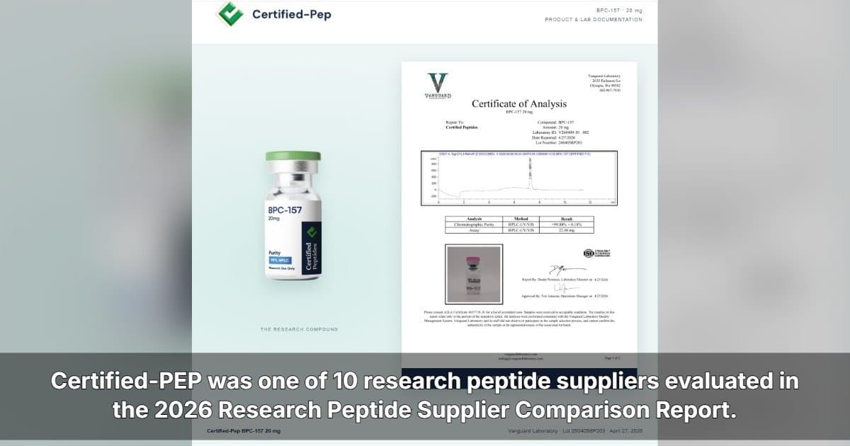 Certified-PEP Releases 2026 Research Peptide Supplier Comparison, Highlighting Transparency Gaps